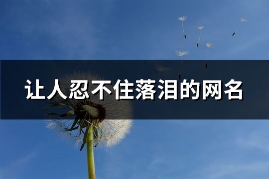 讓人忍不住落淚的網(wǎng)名(371個)