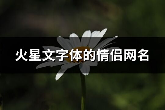 火星文字體的情侶網名(精選60個)