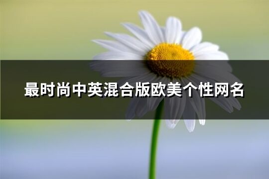 最時尚中英混合版歐美個性網名(精選131個)