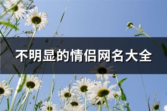 不明顯的情侶網名大全(106個)