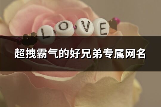 超拽霸氣的好兄弟專屬網名(精選65個)