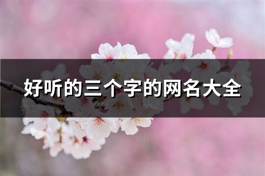 好聽的三個字的網名大全(共1352個)
