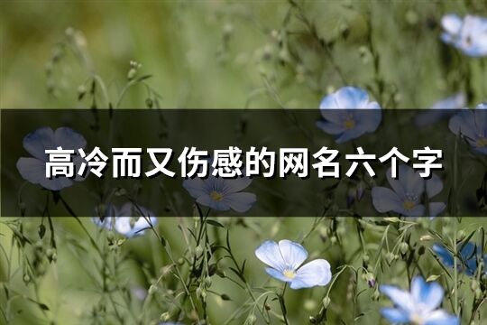 高冷而又傷感的網(wǎng)名六個字(精選311個)
