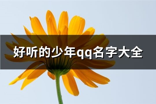 好聽的少年qq名字大全(優選193個)