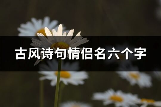 古風(fēng)詩句情侶名六個字(166個)