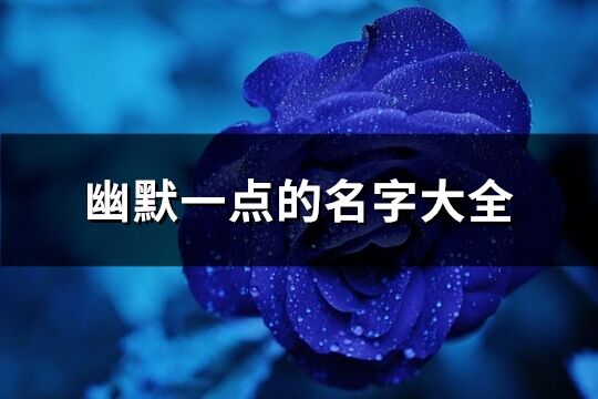 幽默一點的名字大全(480個)