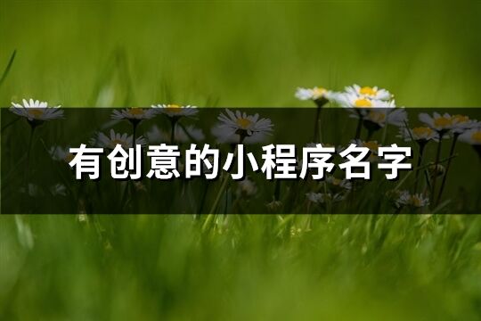 有創意的小程序名字(共151個)