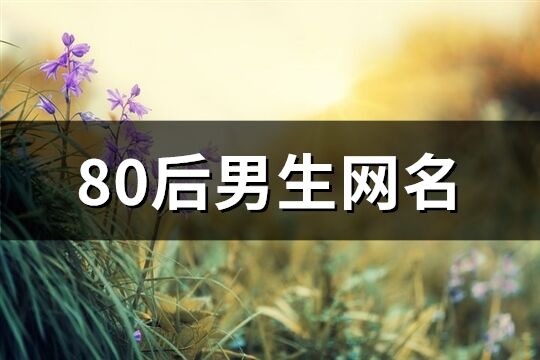 80后男生網名(共418個)