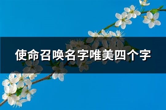 使命召喚名字唯美四個(gè)字(378個(gè))