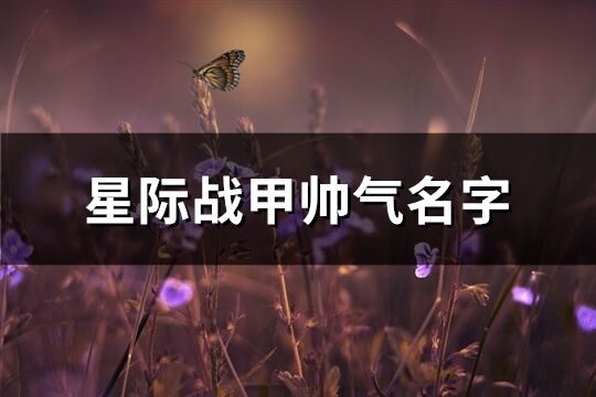星際戰甲帥氣名字(優選214個)
