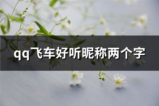 qq飛車好聽昵稱兩個字(優(yōu)選374個)