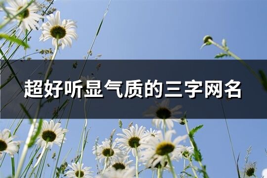 超好聽顯氣質(zhì)的三字網(wǎng)名(共68個)