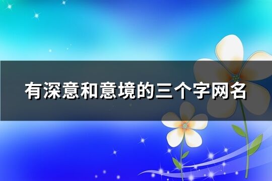 有深意和意境的三個字網名(326個)