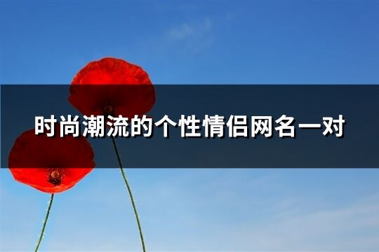 時尚潮流的個性情侶網名一對