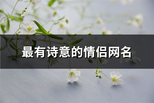 最有詩意的情侶網名(共150個)