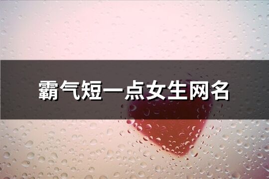 霸氣短一點女生網名(256個)