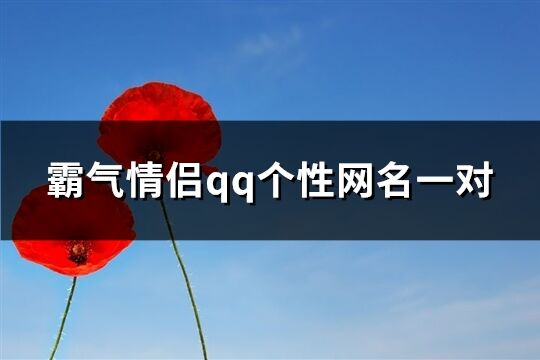 霸氣情侶qq個性網名一對(共527個)
