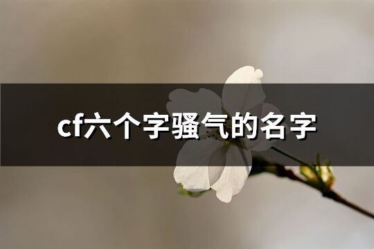cf六個字騷氣的名字(優選347個)
