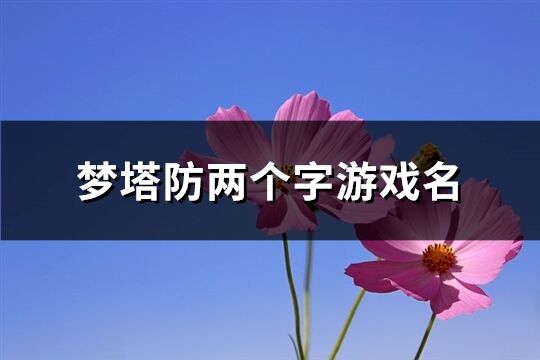 夢塔防兩個字游戲名(精選227個)