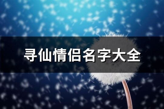 尋仙情侶名字大全(優選124個)