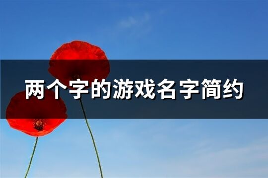 兩個字的游戲名字簡約(共1010個)
