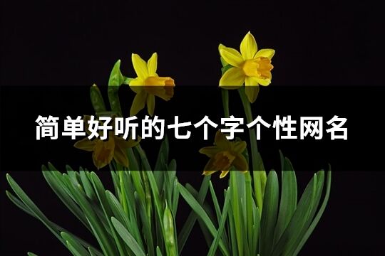 簡單好聽的七個字個性網名(精選1645個)