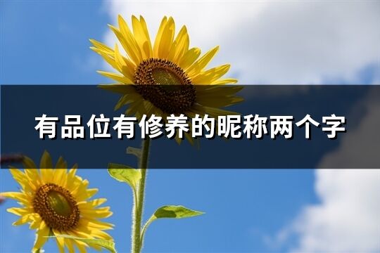 有品位有修養(yǎng)的昵稱兩個(gè)字(共647個(gè))