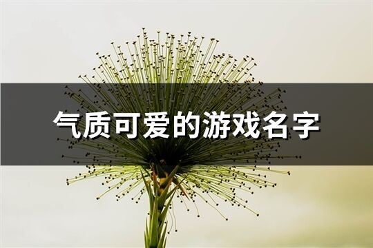 氣質(zhì)可愛(ài)的游戲名字(精選321個(gè))