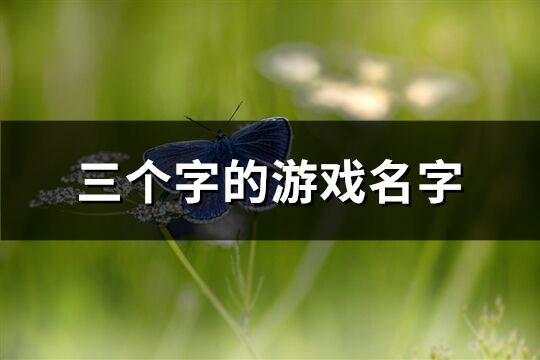 三個字的游戲名字(共678個)