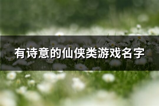 有詩意的仙俠類游戲名字(331個)