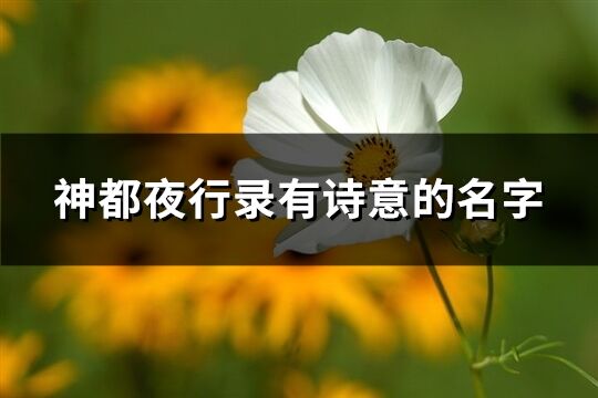 神都夜行錄有詩意的名字(351個)