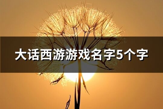大話西游游戲名字5個字(393個)