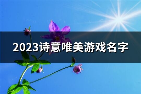 2023詩意唯美游戲名字(精選572個)