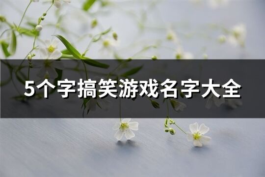5個字搞笑游戲名字大全(共786個)