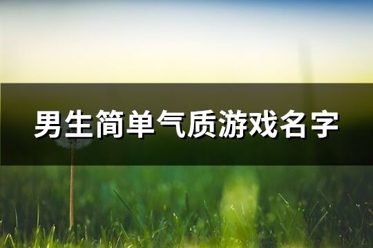 男生簡單氣質(zhì)游戲名字(共351個(gè))