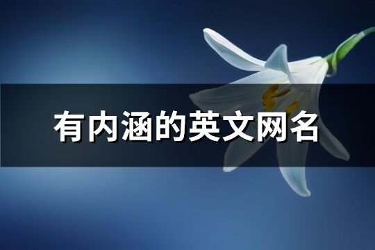 有內涵的英文網名(82個)