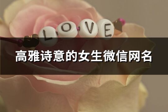 高雅詩意的女生微信網(wǎng)名(精選575個)
