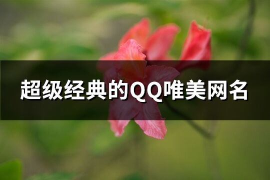 超級經(jīng)典的QQ唯美網(wǎng)名(261個)