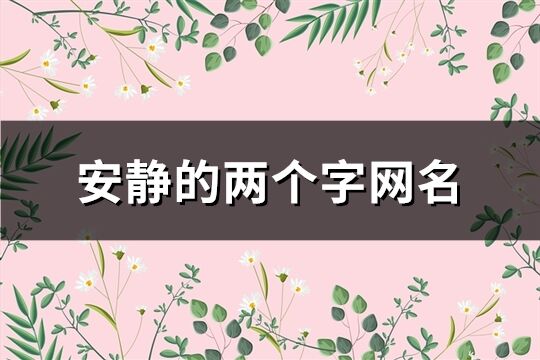 安靜的兩個字網名(共567個)
