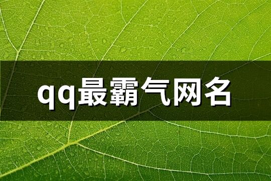 qq最霸氣網名(共104個)
