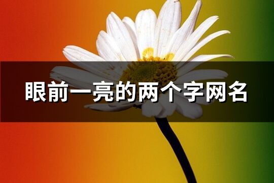 眼前一亮的兩個字網名(429個)