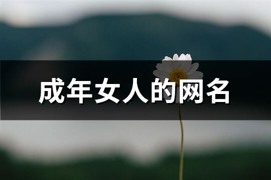 成年女人的網(wǎng)名(精選443個)