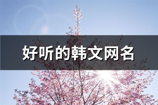 好聽的韓文網名(84個)