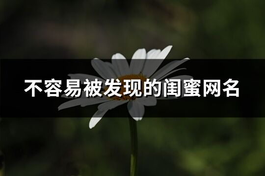不容易被發(fā)現(xiàn)的閨蜜網(wǎng)名(精選117個)