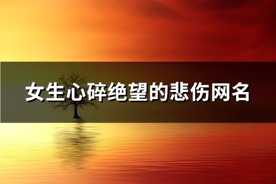 女生心碎絕望的悲傷網(wǎng)名(精選170個)