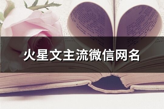 火星文主流微信網名(225個)