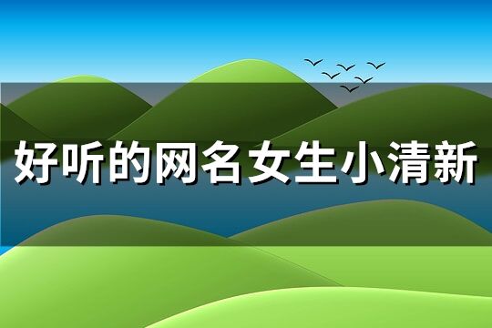 好聽的網(wǎng)名女生小清新(142個)