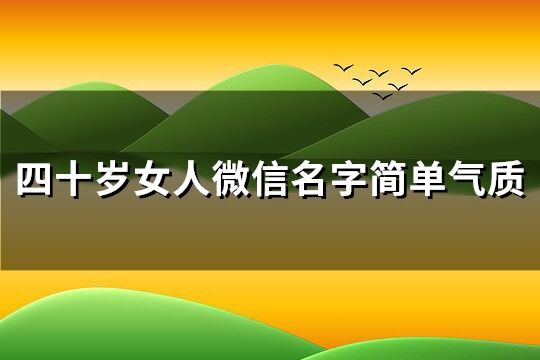 四十歲女人微信名字簡單氣質(優選179個)
