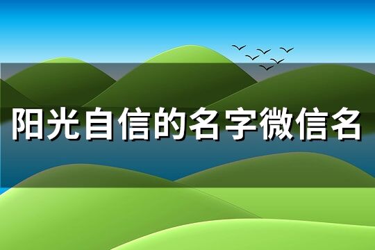 陽(yáng)光自信的名字微信名(優(yōu)選134個(gè))