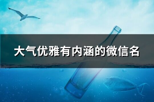 大氣優(yōu)雅有內(nèi)涵的微信名(優(yōu)選189個(gè))
